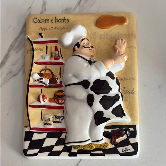 Chef Wall Plaque with Black and White Design - Picture 2 of 5